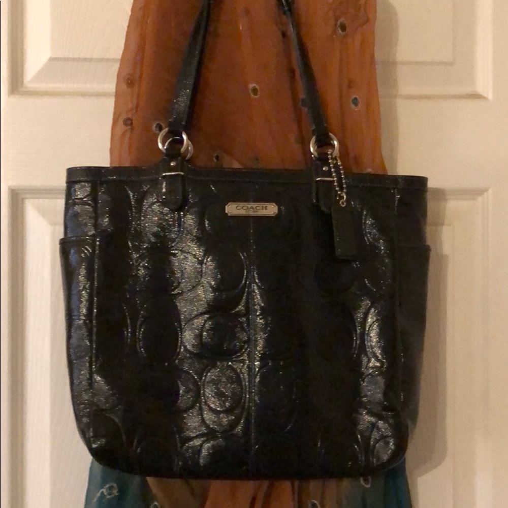 Coach Black Patent Tote